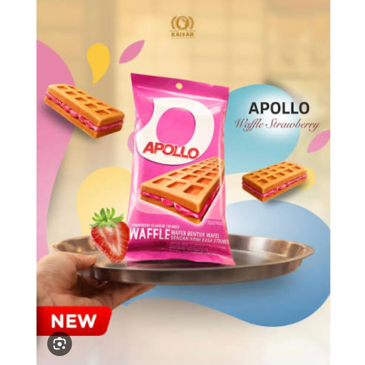 Apollo Strawberry Flavour Waffle